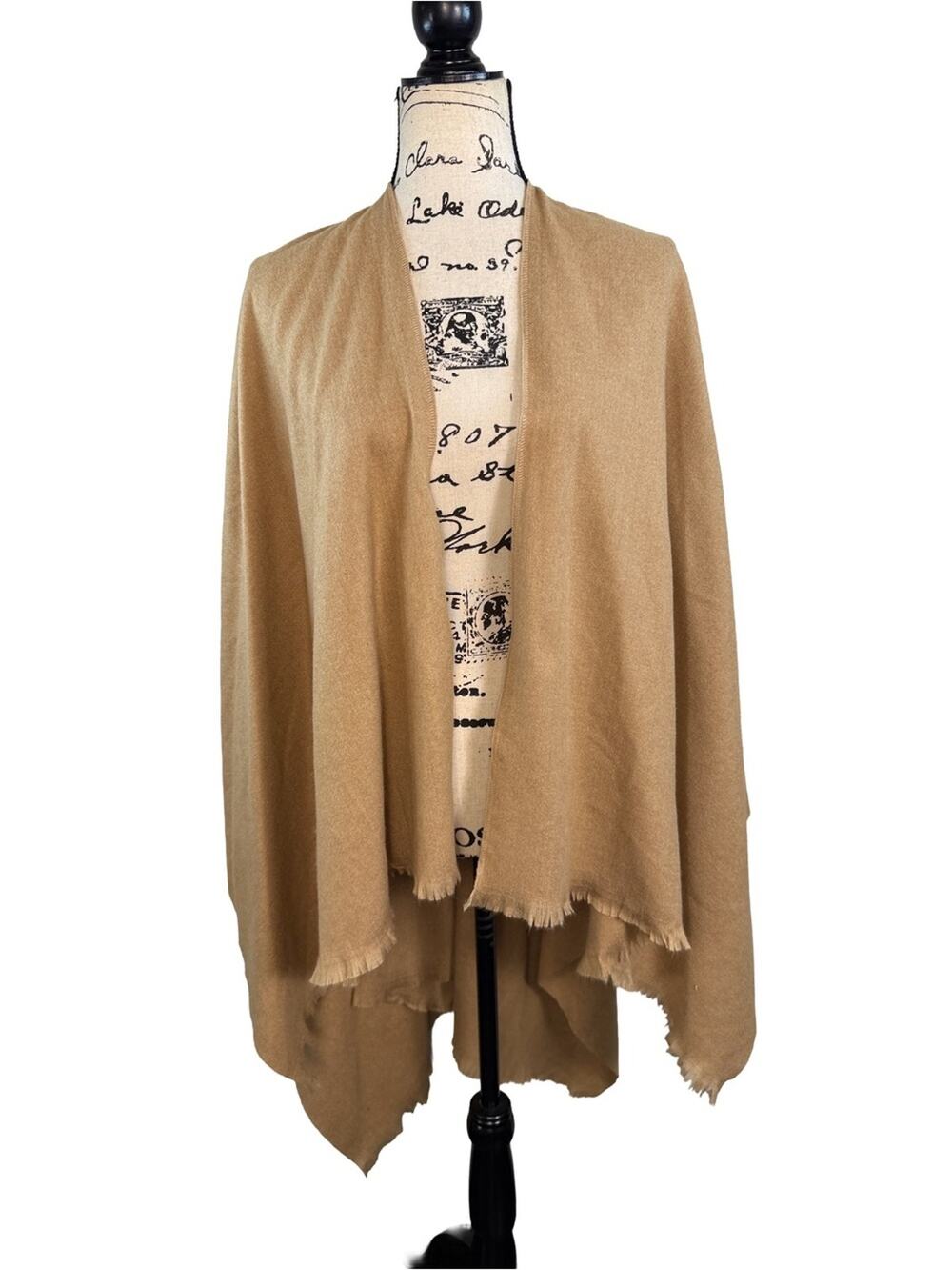 NEW! Liz Claiborne Women’s Lightweight Open Front Camel Shawl Cardigan One Size